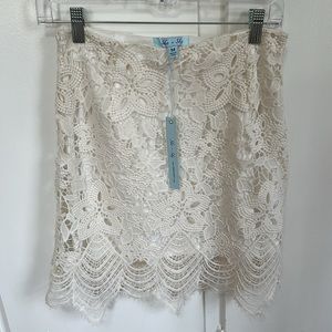 NWT She+Sky White Lace Skirt